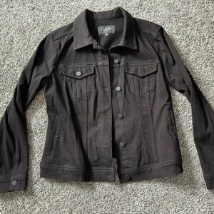 Liz Claiborne Black Denim-Style Button Jacket